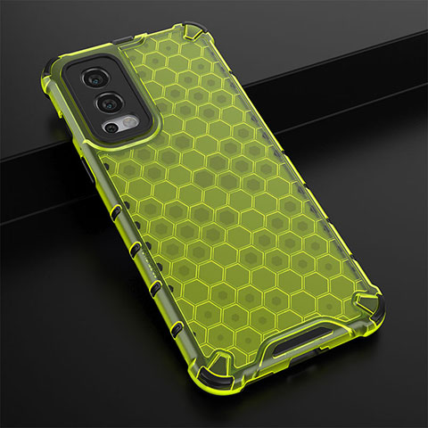 Coque Rebord Contour Silicone et Vitre Transparente Housse Etui 360 Degres AM3 pour OnePlus Nord 2 5G Vert