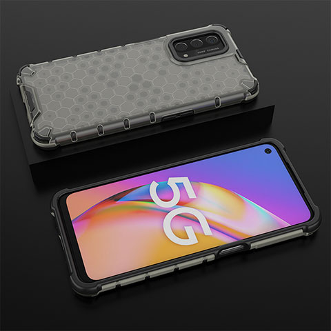 Coque Rebord Contour Silicone et Vitre Transparente Housse Etui 360 Degres AM3 pour OnePlus Nord N200 5G Noir