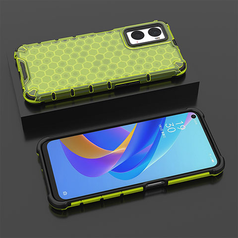 Coque Rebord Contour Silicone et Vitre Transparente Housse Etui 360 Degres AM3 pour Oppo A36 Vert