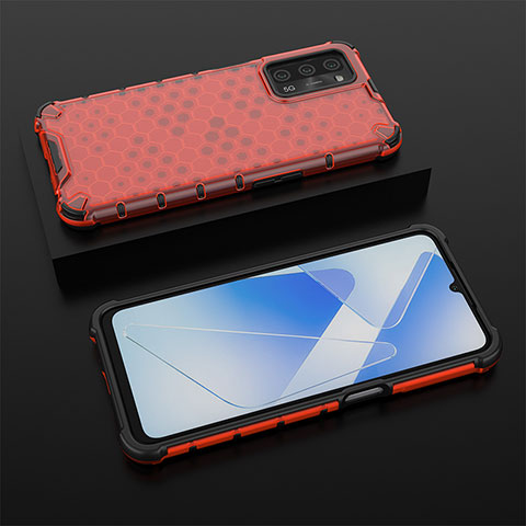 Coque Rebord Contour Silicone et Vitre Transparente Housse Etui 360 Degres AM3 pour Oppo A53s 5G Rouge