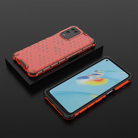 Coque Rebord Contour Silicone et Vitre Transparente Housse Etui 360 Degres AM3 pour Oppo A54 4G Rouge