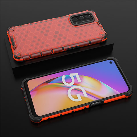 Coque Rebord Contour Silicone et Vitre Transparente Housse Etui 360 Degres AM3 pour Oppo A54 5G Rouge