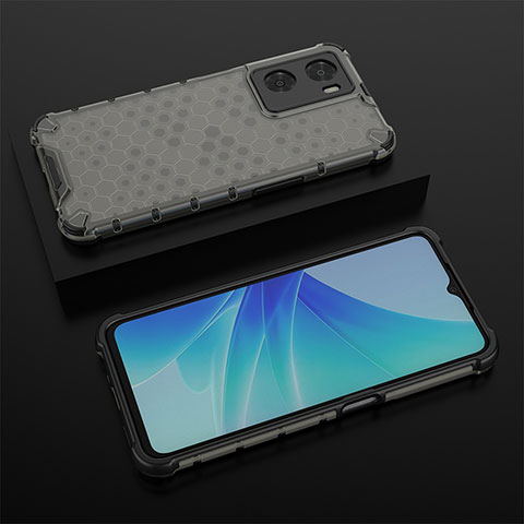 Coque Rebord Contour Silicone et Vitre Transparente Housse Etui 360 Degres AM3 pour Oppo A57 4G Noir