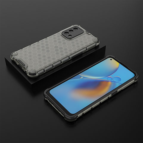 Coque Rebord Contour Silicone et Vitre Transparente Housse Etui 360 Degres AM3 pour Oppo A74 4G Noir