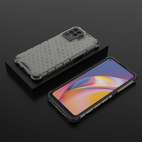 Coque Rebord Contour Silicone et Vitre Transparente Housse Etui 360 Degres AM3 pour Oppo A94 4G Noir