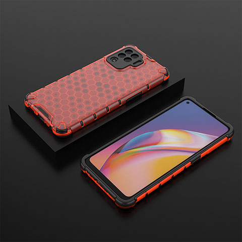 Coque Rebord Contour Silicone et Vitre Transparente Housse Etui 360 Degres AM3 pour Oppo A94 4G Rouge