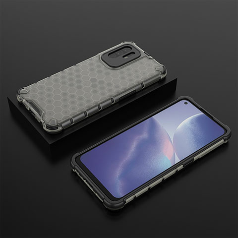 Coque Rebord Contour Silicone et Vitre Transparente Housse Etui 360 Degres AM3 pour Oppo A95 5G Noir