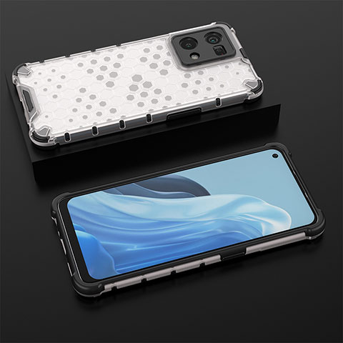 Coque Rebord Contour Silicone et Vitre Transparente Housse Etui 360 Degres AM3 pour Oppo F21s Pro 4G Blanc