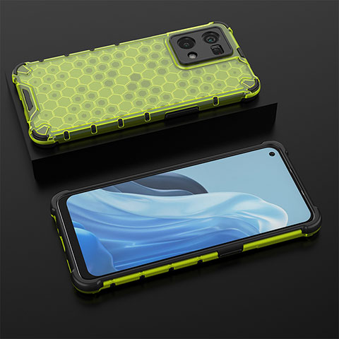 Coque Rebord Contour Silicone et Vitre Transparente Housse Etui 360 Degres AM3 pour Oppo F21s Pro 4G Vert