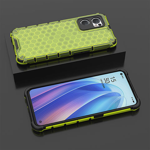 Coque Rebord Contour Silicone et Vitre Transparente Housse Etui 360 Degres AM3 pour Oppo Find X5 Lite 5G Vert