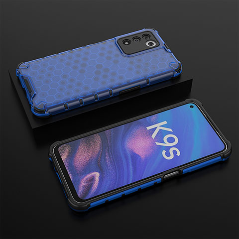 Coque Rebord Contour Silicone et Vitre Transparente Housse Etui 360 Degres AM3 pour Oppo K9S 5G Bleu