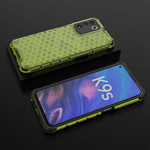 Coque Rebord Contour Silicone et Vitre Transparente Housse Etui 360 Degres AM3 pour Oppo K9S 5G Vert