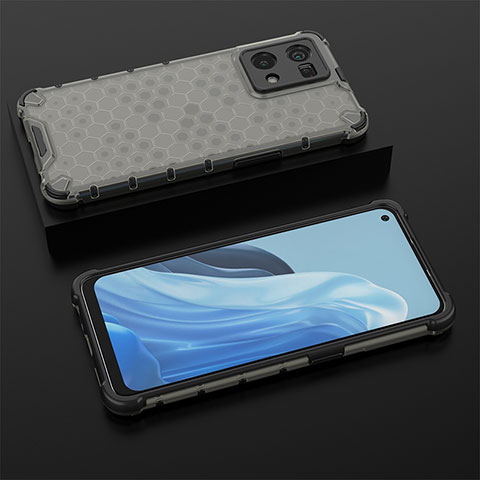 Coque Rebord Contour Silicone et Vitre Transparente Housse Etui 360 Degres AM3 pour Oppo Reno7 4G Noir