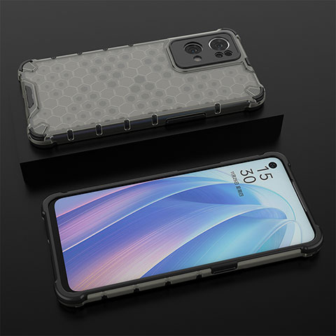 Coque Rebord Contour Silicone et Vitre Transparente Housse Etui 360 Degres AM3 pour Oppo Reno7 Pro 5G Noir