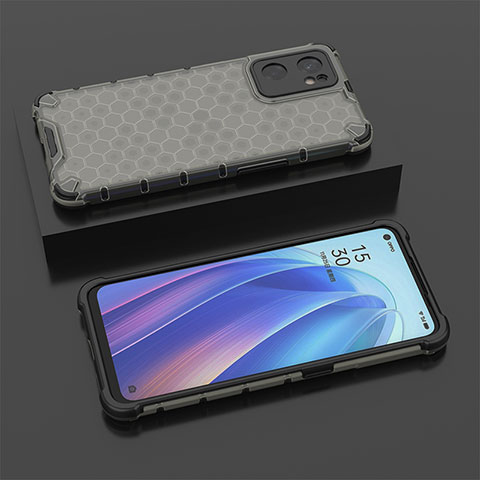 Coque Rebord Contour Silicone et Vitre Transparente Housse Etui 360 Degres AM3 pour Oppo Reno7 SE 5G Noir