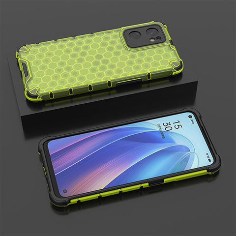 Coque Rebord Contour Silicone et Vitre Transparente Housse Etui 360 Degres AM3 pour Oppo Reno7 SE 5G Vert