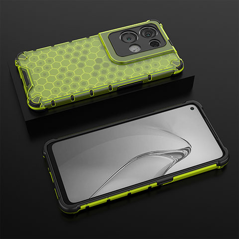 Coque Rebord Contour Silicone et Vitre Transparente Housse Etui 360 Degres AM3 pour Oppo Reno8 Pro 5G Vert