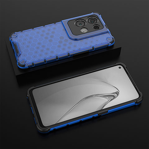 Coque Rebord Contour Silicone et Vitre Transparente Housse Etui 360 Degres AM3 pour Oppo Reno9 Pro+ Plus 5G Bleu