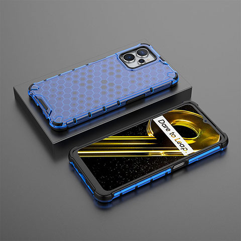 Coque Rebord Contour Silicone et Vitre Transparente Housse Etui 360 Degres AM3 pour Realme 10 5G Bleu