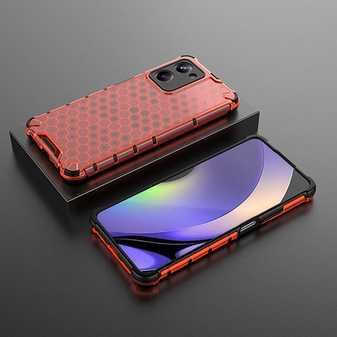 Coque Rebord Contour Silicone et Vitre Transparente Housse Etui 360 Degres AM3 pour Realme 10 Pro 5G Rouge