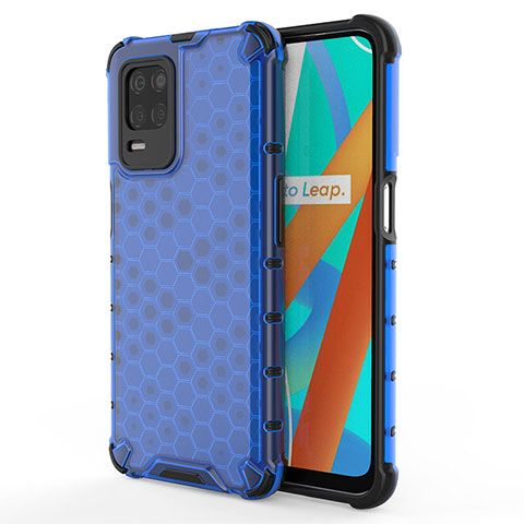 Coque Rebord Contour Silicone et Vitre Transparente Housse Etui 360 Degres AM3 pour Realme 8 5G Bleu