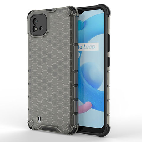 Coque Rebord Contour Silicone et Vitre Transparente Housse Etui 360 Degres AM3 pour Realme C20A Noir