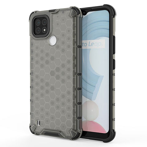 Coque Rebord Contour Silicone et Vitre Transparente Housse Etui 360 Degres AM3 pour Realme C21 Noir