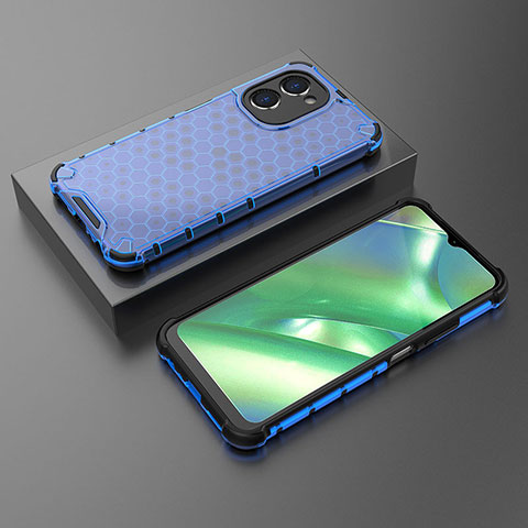 Coque Rebord Contour Silicone et Vitre Transparente Housse Etui 360 Degres AM3 pour Realme C33 Bleu