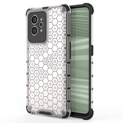 Coque Rebord Contour Silicone et Vitre Transparente Housse Etui 360 Degres AM3 pour Realme GT2 Pro 5G Blanc