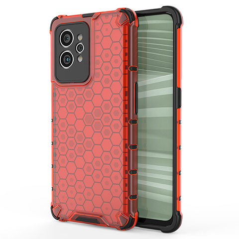 Coque Rebord Contour Silicone et Vitre Transparente Housse Etui 360 Degres AM3 pour Realme GT2 Pro 5G Rouge