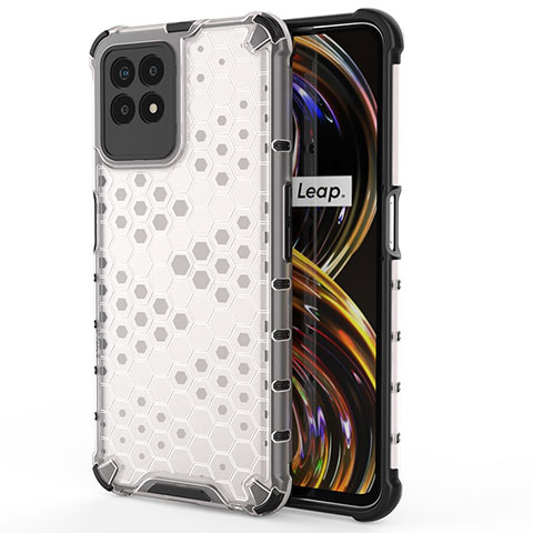 Coque Rebord Contour Silicone et Vitre Transparente Housse Etui 360 Degres AM3 pour Realme Narzo 50 4G Blanc