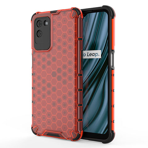 Coque Rebord Contour Silicone et Vitre Transparente Housse Etui 360 Degres AM3 pour Realme V11 5G Rouge