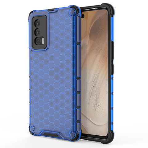 Coque Rebord Contour Silicone et Vitre Transparente Housse Etui 360 Degres AM3 pour Vivo iQOO 7 India 5G Bleu