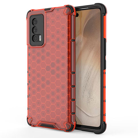 Coque Rebord Contour Silicone et Vitre Transparente Housse Etui 360 Degres AM3 pour Vivo iQOO 7 India 5G Rouge