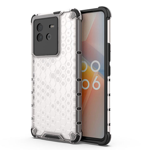 Coque Rebord Contour Silicone et Vitre Transparente Housse Etui 360 Degres AM3 pour Vivo iQOO Neo6 SE 5G Blanc