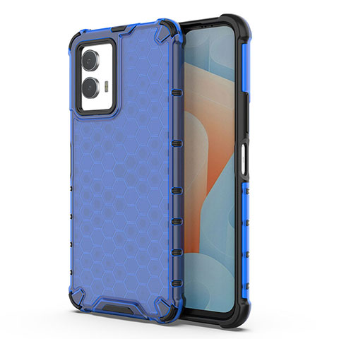 Coque Rebord Contour Silicone et Vitre Transparente Housse Etui 360 Degres AM3 pour Vivo iQOO U5 5G Bleu