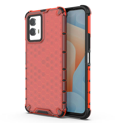 Coque Rebord Contour Silicone et Vitre Transparente Housse Etui 360 Degres AM3 pour Vivo iQOO U5 5G Rouge