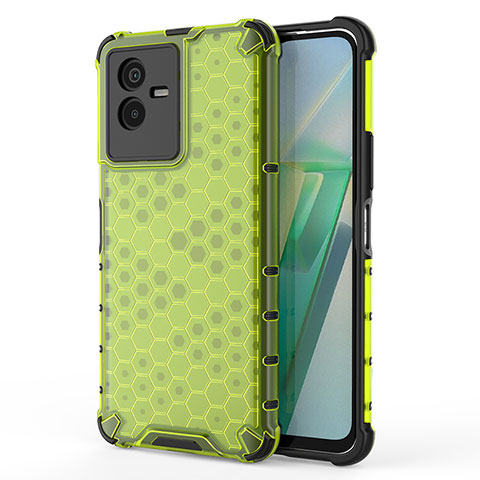 Coque Rebord Contour Silicone et Vitre Transparente Housse Etui 360 Degres AM3 pour Vivo iQOO Z6x Vert