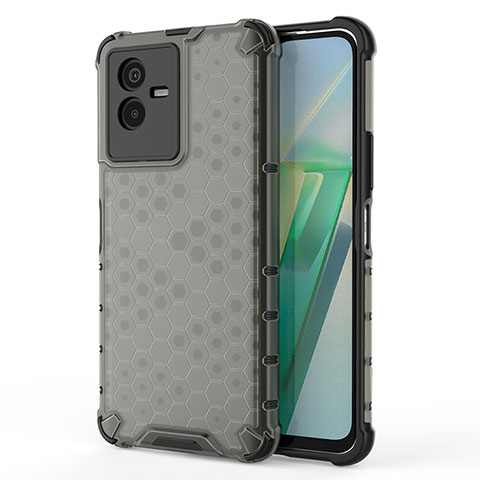 Coque Rebord Contour Silicone et Vitre Transparente Housse Etui 360 Degres AM3 pour Vivo T2x 5G Noir