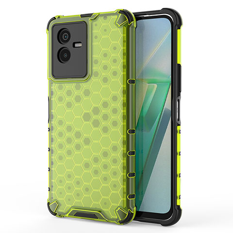 Coque Rebord Contour Silicone et Vitre Transparente Housse Etui 360 Degres AM3 pour Vivo T2x 5G Vert