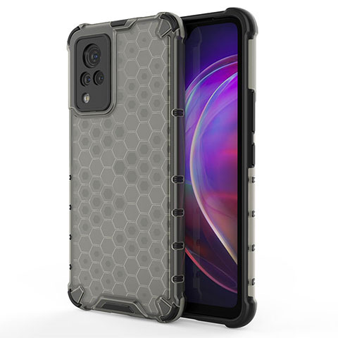 Coque Rebord Contour Silicone et Vitre Transparente Housse Etui 360 Degres AM3 pour Vivo V21 5G Noir