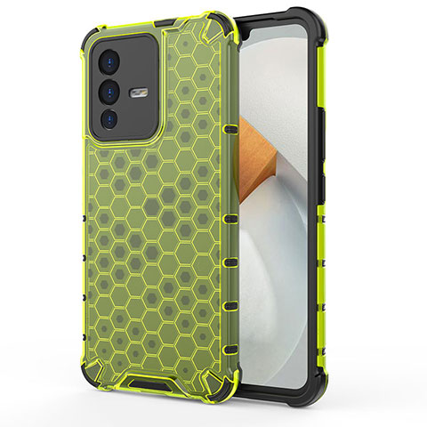 Coque Rebord Contour Silicone et Vitre Transparente Housse Etui 360 Degres AM3 pour Vivo V23 5G Vert