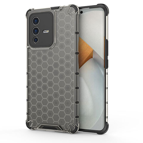 Coque Rebord Contour Silicone et Vitre Transparente Housse Etui 360 Degres AM3 pour Vivo V23 Pro 5G Noir