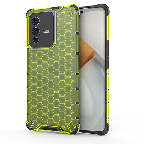 Coque Rebord Contour Silicone et Vitre Transparente Housse Etui 360 Degres AM3 pour Vivo V23 Pro 5G Vert