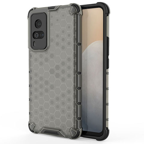 Coque Rebord Contour Silicone et Vitre Transparente Housse Etui 360 Degres AM3 pour Vivo X60 Pro 5G Noir