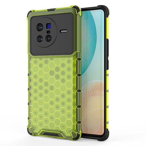 Coque Rebord Contour Silicone et Vitre Transparente Housse Etui 360 Degres AM3 pour Vivo X80 5G Vert