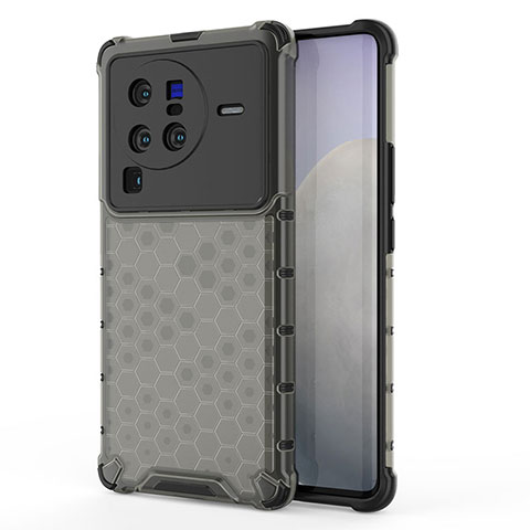 Coque Rebord Contour Silicone et Vitre Transparente Housse Etui 360 Degres AM3 pour Vivo X80 Pro 5G Noir