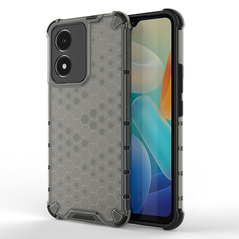 Coque Rebord Contour Silicone et Vitre Transparente Housse Etui 360 Degres AM3 pour Vivo Y02S Noir