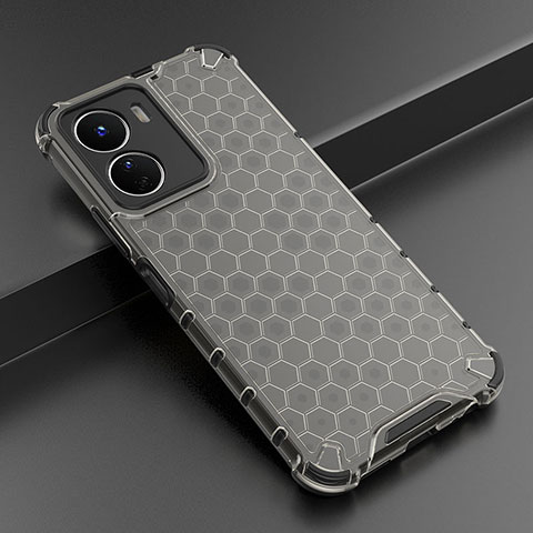 Coque Rebord Contour Silicone et Vitre Transparente Housse Etui 360 Degres AM3 pour Vivo Y16 Noir