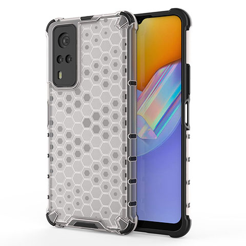 Coque Rebord Contour Silicone et Vitre Transparente Housse Etui 360 Degres AM3 pour Vivo Y51 (2021) Blanc